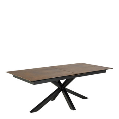 Heaven Extendable Dining Table with Ceramic Rusty Brown (L) 240cm Seats ...
