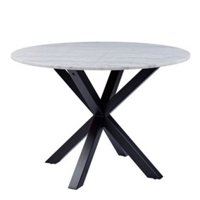Heaven Round Dining Table with White Polished Marble Top