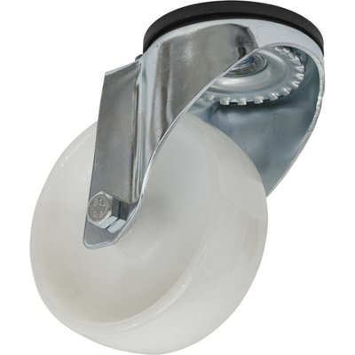 Heavy-Duty 100mm Bolt Hole Swivel Castor Wheel - Non-Marking Polyamide with 36mm Tread Width