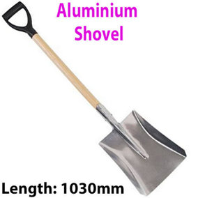 Heavy Duty 1030mm Square Mouth Aluminium Shovel PYD Handle Garden Land Sand Tool