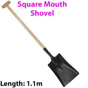 Heavy Duty 1100mm Square Mouth Shovel T Handle Garden Landscaping Earth Tool