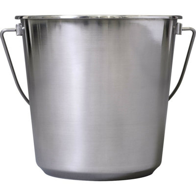 Heavy Duty 12 Litre Stainless Steel Mop Bucket - Carry Handle - Large Water Pail