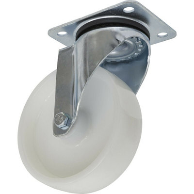 Heavy-Duty 125mm Swivel Plate Castor Wheel with Non-Marking Polyamide Tread
