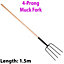 Heavy Duty 1500mm 4 Prong Muck Fork - Digging Plant Garden Landscaping Hay Tool