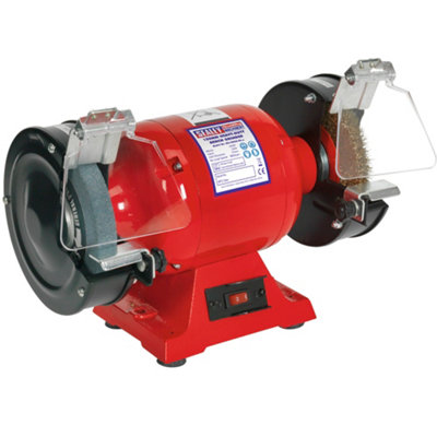 Heavy-Duty 150mm Bench Grinder with Wire Wheel 450W/230V with Diamond Dresser and PPE Safety Kit included