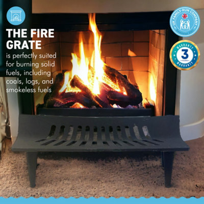 Heavy Duty 16 Inch Grate Conventional Large Cast Iron Sturdy Fireplace ...