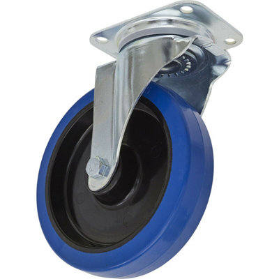Heavy-Duty 200mm Swivel Plate Castor Wheel with Non-Marking Tread