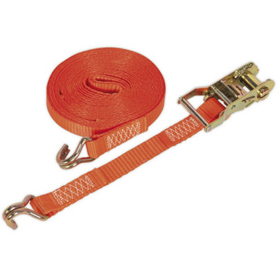 Heavy-Duty 25mm x 8m Ratchet Tie Down Straps Set - 1500KG Polyester Webbing with Steel J Hook