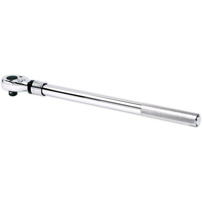 Heavy-Duty 3/4 Inch Extendable Ratchet Wrench with Knurled Grip and Flip Reverse Mechanism