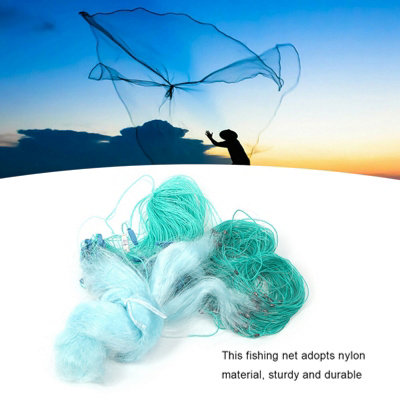 Heavy-duty 3-layer fishing net:50m long,1.5m high,with floats and 3 ...