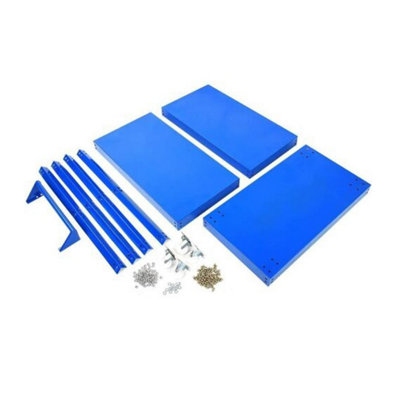 Heavy Duty 3 Shelves Rolling Carts with Brake Wheels, 120KG Load Capacity, Blue