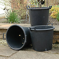Heavy Duty 30L Plant Pots (Pack of 3) 40cm Diameter - Plastic Planters for Outdoor Plants - Large 15.7' Flower Pots for Gardens -