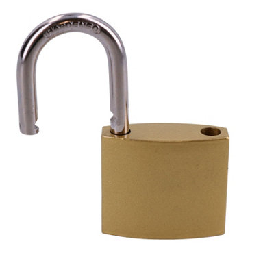 Heavy Duty 38mm Iron Brass Coated Padlock Security Lock Secure 3 Keys 1pk