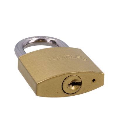 Heavy Duty 38mm Iron Brass Coated Padlock Security Lock Secure 3 Keys 1pk
