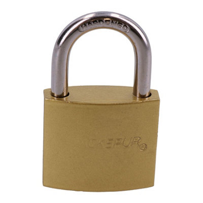 Heavy Duty 38mm Iron Brass Coated Padlock Security Lock Secure 3 Keys 2pk