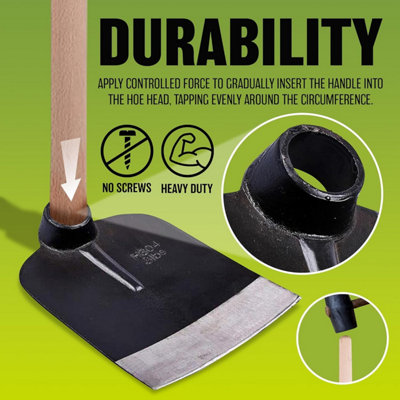 Heavy Duty 3Lb Hoe Head Garden Digging Soil Weeding Steel Tool Attachment Gardening Accessory Outdoor Cultivate Diy Hand Tools