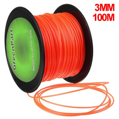 Heavy Duty 3mm Round Nylon Strimmer Trimmer Line Wire Cord 100m