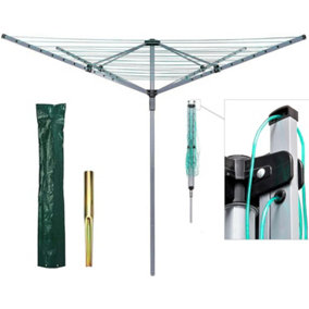 Heavy Duty 4 Arm Outdoor Rotary Clothes Airer - 40M