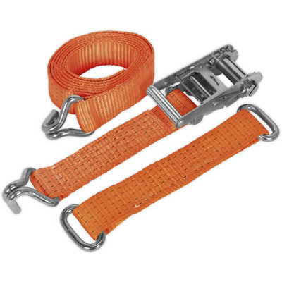Heavy-Duty 4500KG Car Transport Alloy Wheel Tie Down Strap with Steel J Hook - 50mm x 3m