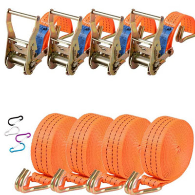 Heavy Duty 4X Ratchet Ties Down Straps 40mm-6-Meter Lashing Cargo/Luggage