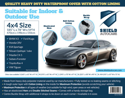 Heavy Duty 4x4 Car Cover All Weather UV Protective Waterproof Scratch Resistant - 9