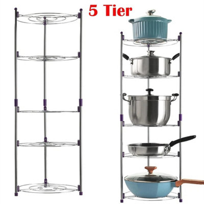 Heavy Duty 5 Tier Carbon Steel Pan Storage Rack
