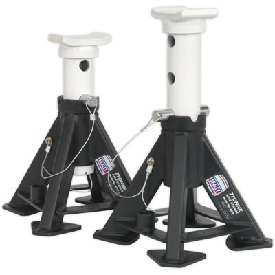 Heavy Duty 7 Tonne Axle Stands with Pin & Chain Support - Max Height 354mm