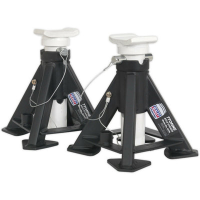 Heavy Duty 7 Tonne Axle Stands with Pin & Chain Support - Max Height 354mm