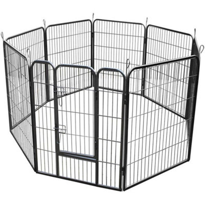 Heavy Duty 8 Panel Pet Dog Play Pen Run Enclosure - Large 80x100