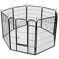 Heavy Duty 8 Panel Pet Dog Play Pen Run Enclosure - Medium 80x80