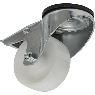 Heavy-Duty 80mm Bolt Hole Swivel Castor Wheel with Total Lock Brakes