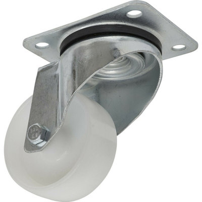 Heavy-Duty 80mm Swivel Plate Castor Wheel - Non-Marking Polyamide for Smooth Mobility