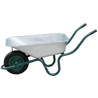 Heavy Duty 85L Litre Wheelbarrow Steel Garden Cart Pneumatic Tyre