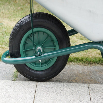 Heavy Duty 85L Litre Wheelbarrow Steel Garden Cart Pneumatic Tyre - 4