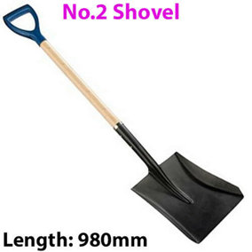 Heavy Duty 980mm Square Mouth No.2 Shovel PYD Handle Garden Landscaping Tool