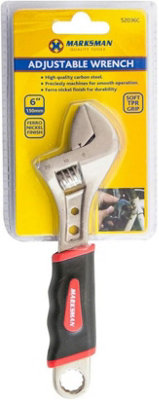 Heavy Duty Adjustable Wrench 6 Inch Spanner Pipe Rubber Handle Plumbers Hand Tool