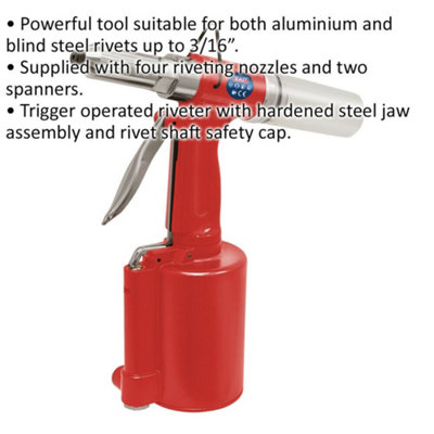 Heavy Duty Air and Hydraulic Riveter for Blind Steel and Aluminum Rivets