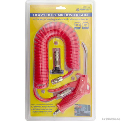 Heavy Duty Air Duster Blow Gun Dust Remover Coiled Hose Compressor Cleaning