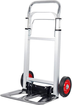Heavy Duty Aluminium 90kg Folding Hand Sack Truck Trolley Industrial Warehouse Cart, Foldable Barrow for Easy Transport