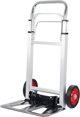Heavy Duty Aluminium 90kg Folding Hand Sack Truck Trolley Industrial Warehouse Cart, Foldable Barrow for Easy Transport