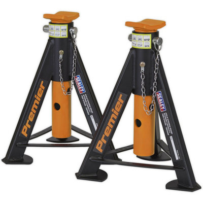 Heavy Duty Axle Stands - 6 Tonne Capacity with Adjustable Height (369mm ...