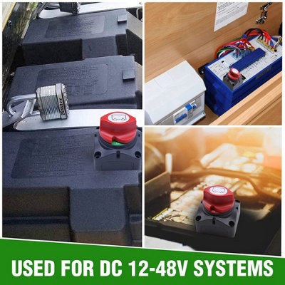 Heavy Duty Battery Isolator Switch with Knob for Marine, RV, Camper ...