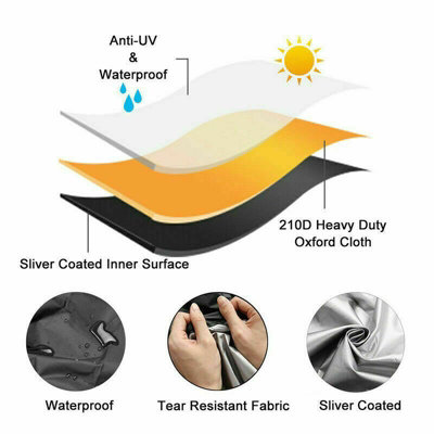 Heavy-Duty BBQ Grill Cover (M Size) - Waterproof, Windproof & UV Resistant Outdoor Barbecue Protector for All-Weather
