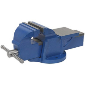 Heavy Duty Bench Mountable Fixed Base Vice - 150mm Jaw Opening - Cast Iron