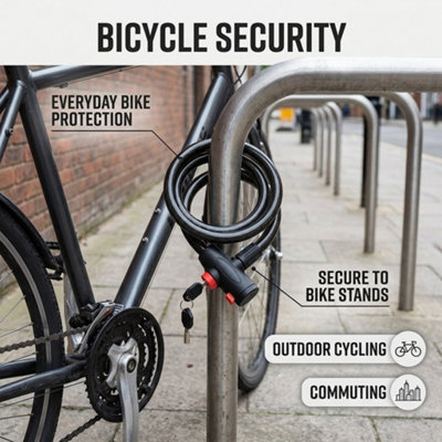 Heavy Duty Bike Lock Black with Keys Bicycle Security Lock Key Operated ...