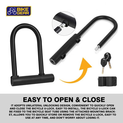 Heavy Duty Bike U Shaped Lock 18 x 24.5cm