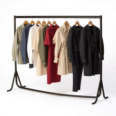 Heavy Duty Black Clothes Rails / Garment Fishtale Hanging Racks - 5FT