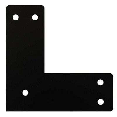 Heavy Duty Black Decorative Pergola Corner Bracket - Flat Angle Bracket - L Shaped Angle Flat Plate Angle Brace - 209x209x76mm