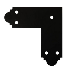 Heavy Duty Black Ornamental Pergola Corner Bracket - Flat L Plate - L Shaped Angle Flat Plate - Flat L Shape Bracket - 209x209x76m