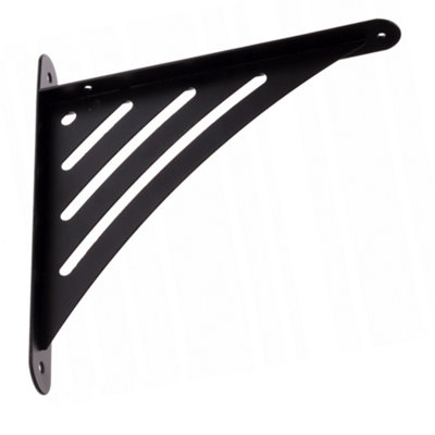 Heavy Duty Black Powder Coated Metal Shelf Support Bracket - Wall Mounted Shelf Support - 194x200mm